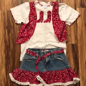 Girls 2 piece western cowgirl outfit size 5/6